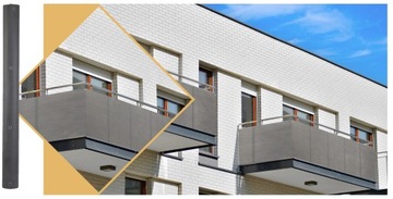 OSŁONA BALKONOWA NA BALKON 1X5M MATA GRAFITOWA NA TARAS PŁOT UV 99% +GRATIS
