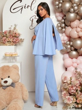 SHEIN синий элегантный комбинезон с накидкой XL