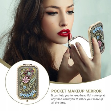 Składane Przenośny Kompaktowe lusterko do makijażu