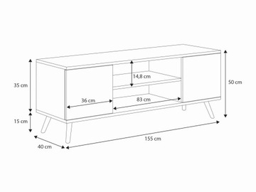 ФОКУС Тумба под телевизор, тумба под телевизор, комод, 155 см