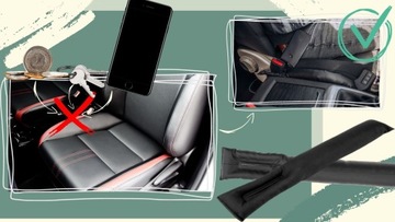 2 Uniwersalne wypełniacze szczelin między fotelem konsolą w aucie ekoskóra