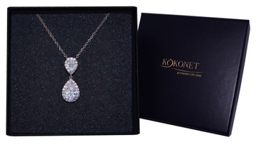 NASZYJNIK MIGDAŁ ślubny podwójny wesele ślub SREBRNY na prezent