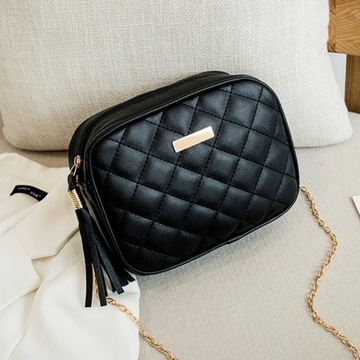 Chanelka Женская стеганая сумка через плечо, черная, маленькая