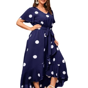 Polka Dot Simple Oversized 4XL Dress Fashion Elast