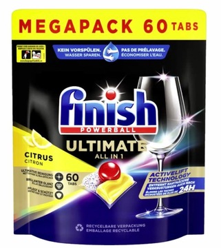 Kapsułki do mycia naczyń w zmywarce Finish Ultimate all in one 60 szt