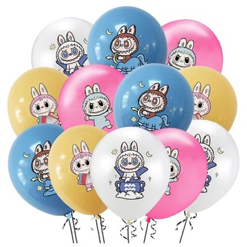 BALONY LATEKSOWE LABUBU MONSTER LABU-BU URODZINY PARTY HEL 12szt
