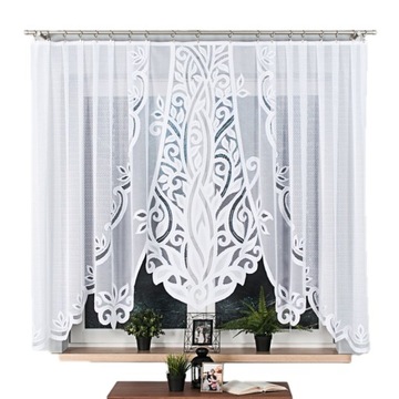 POLA Firanka BIAŁA żakardowa gotowa 160X300 cm FIRANA DO POKOJU SALONU