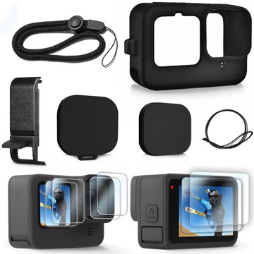 ЗАЩИТНЫЙ СИЛИКОНОВЫЙ ЧЕХОЛ ДЛЯ GOPRO 12 11 10 9 + ЗАЩИТА ЭКРАНА