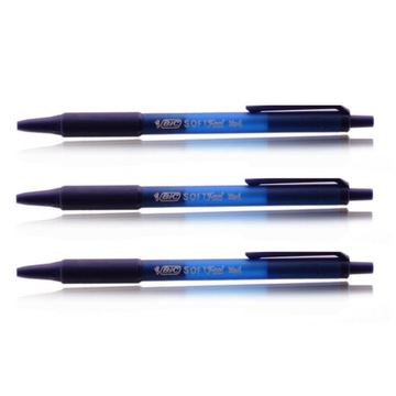 3 SZTUKI DŁUGOPISY MIĘKKO PISZĄCE SOFT FEEL BIC