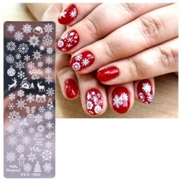 НОГТЕВАЯ ПЛАСТИНА РОЖДЕСТВЕНСКИЕ СНЕЖКИ STZ2
