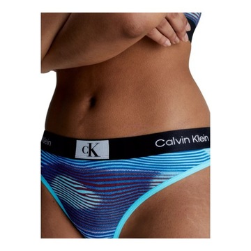 CALVIN KLEIN STRINGI DAMSKIE MAJTKI MODERN THONG 1P NIEBIESKIE r.S