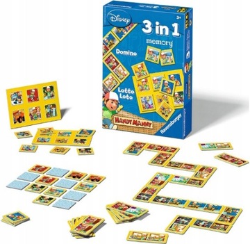 GRA ZŁOTA RĄCZKA 3 GRY MEMORY DOMINO LOTTO RAVENSB
