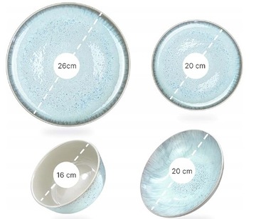 Pure Living - Elegancki zestaw naczyń dla 6 osób. 23 Talerze OPIS