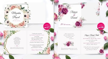 Пригласительные на годовщину свадьбы 20, 30, 40, 50 - 10 шт.