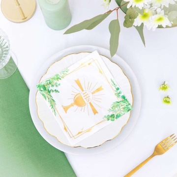 САЛФЕТКИ СВЯТОЕ ПРИЧАСТЬЕ IHS эвкалипт золотая чаша хоста x10