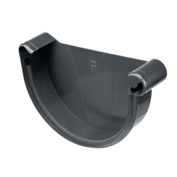 Denko rynny prawe zaślepka 125 mm grafit PVC