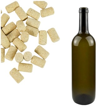 BUTELKA NA WINO OLIWKA ZIELONA BEZBARWNA + KOREK