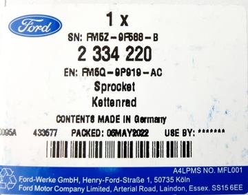 KOLO PUMPY VSTŘIKOVAČE FORD 1,5 SOHC DIESEL OE