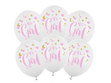Balon It's a Girl Baby Shower 30cm 6 sztuk