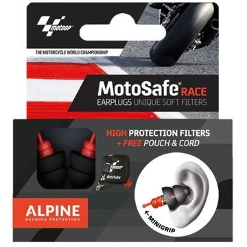 OCHRONNIKI SŁUCHU STOPERY ZATYCZKI DO USZU ALPINE MOTOSAFE RACE MOTO GP