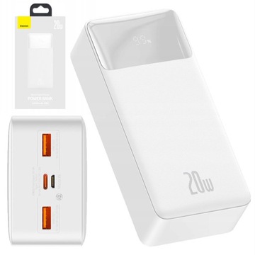 BASEUS POWERBANK БОЛЬШОЙ ЕМКОСТИ 30 000 мАч, 20 Вт, БЫСТРЫЙ POWER BANK, 2 USB USB-C