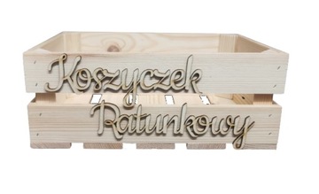 Koszyczek Ratunkowy Skrzynka Drewniana Ślub Wesele