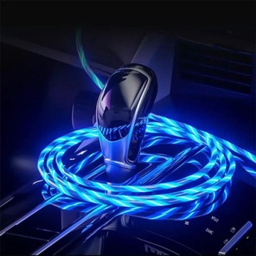 3-в-1 USB Lightning Micro TYPC магнитный светодиодный кабель