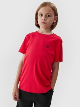 T-SHIRT GŁADKI KOSZULKA 4F JAW23TTSH M0795 CZERWONA 128