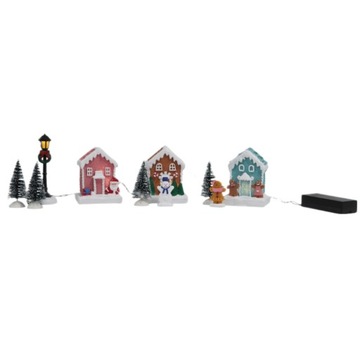 WIOSKA SCENKA ŚWIĄTECZNA MAGIC VILLAGE LED 10 ELEMENTÓW ULICA PIERNIKOWA