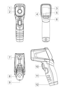 SONEL DIT-120 Измеритель температуры пирометра Бесконтактный -50–650 °C