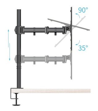НАСТОЛЬНЫЙ ДЕРЖАТЕЛЬ для МОНИТОРА высотой 10-32 дюйма, высотой 60 см.