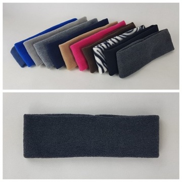 231 ПОВЯЗКА НА ГОЛОВЬ Флисовая, ширина 8 см, ГРАФИТ