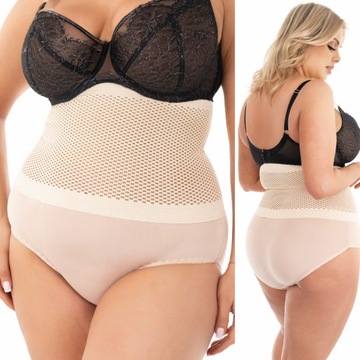 PLUS SIZE Majtki Wyszczuplające Korygujące z Wysokim Stanem - Poporodowe