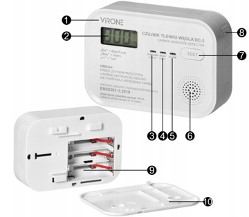 ДЕТЕКТОР УГАРНОГО УГАРА ДЕТЕКТОР УГАРНОГО УГАРА + СЕРТИФИКАТЫ НА БЕСПЛАТНЫЕ БАТАРЕИ