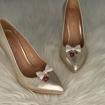 Ozdobne klipsy kokardki - TYMOTEO LOVE T09 ZŁOTE