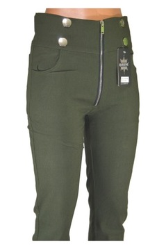 spodnie damskie L/XL wysoki pas z guzikami zapinane z przodu 11407