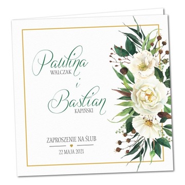 Zaproszenia ślubne rustykalne KWIATOWE BOHO BFK5