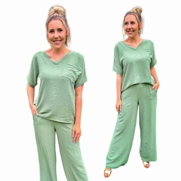 Komplet damski elegancki spodnie bluzka Duże rozmiary Polski producent 4XL