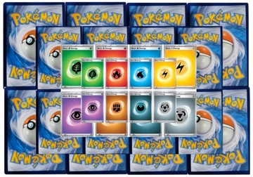 Zestaw 16 Oryginalnych Kart Pokemon + 16 Oryginalnych Kart Energia Pokemon