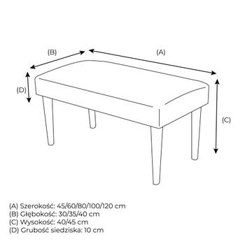 Ławka bench4home Pufa Ławeczka Przedpokój 60 cm