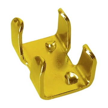 Podwójne zaciski do lin powlekane żelazem z niklowanymi metalowymi klipsami o średnicy 27 mm w kolorze złotym