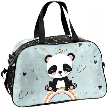 Torba Panda Sportowa na Basen Podróżna dla Dziewczynek z Misiem Paso