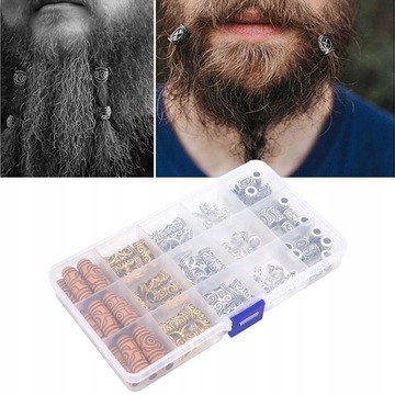 75шт античные серебряные золотые бусины для бороды