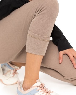 DZIEWCZĘCE LEGGINSY OCIEPLANE GETRY BEŻOWE 110