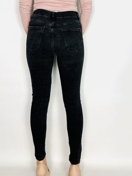 Jeansowe elastyczne spodnie rurki dziury S 36 Denim Co.