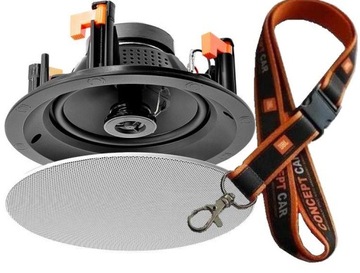 GŁOŚNIK SUFITOWY INSTALACYJNY - JBL B8IC + MASKOWNICE OKRĄGŁE BIAŁE