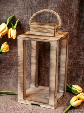 ЗАЖЖЕННЫЙ ФОНАРЬ, ЦВЕТЫ, СВЕЧИ, УКРАШЕНИЕ СТОЛА, 36 СМ