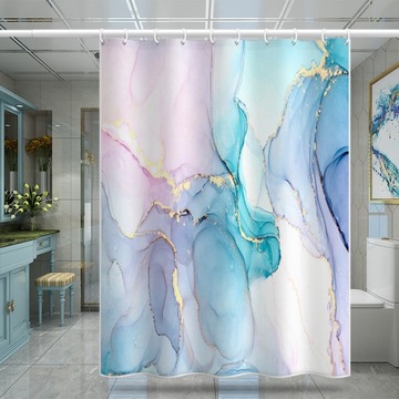 Zasłona Prysznicowa 120x200cm Kurtyna Wanny 24Szt Haczyki