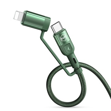 Быстрый USB-кабель 4 в 1 Type-C Lightning 8-контактный QC 3.0 PD 3A 20 В 1,2 м iPhone