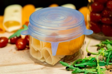 НАКРЫТКИ СИЛИКОНОВЫЕ УНИВЕРСАЛЬНЫЕ ДЛЯ ПИЩЕВЫХ, 6 ШТ.